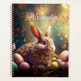 Individuelle Name Happy Osterfest Bunny mit Ostere Planer