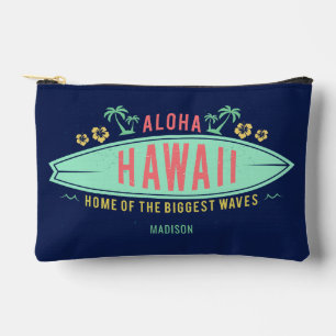 Individuelle Name Hawaiian Surfer Zubehörtasche
