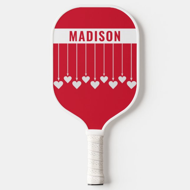 Individuelle Name Hearts Pickleball Schläger (Vorderseite)