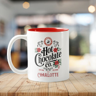 Individuelle Name Heiße Schokolade Nordpol Weihnac Zweifarbige Tasse