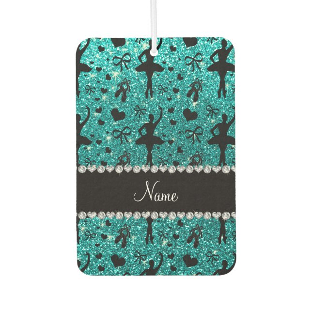 Individuelle Name helle Aqua Glitzer Ballerinas Autolufterfrischer (Vorderseite)