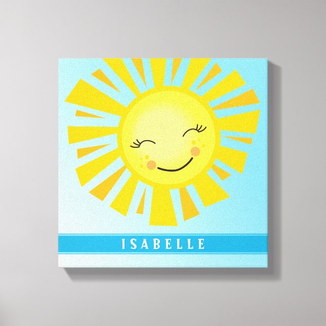 INDIVIDUELLE NAME helle, moderne und fröhliche Son Leinwanddruck (Vorderseite)