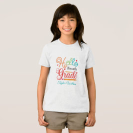 Individuelle Name Hello 4th Grade Typografy Tri-Blend Shirt