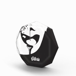 Individuelle Name Hello Black and White Golf Fotoblock