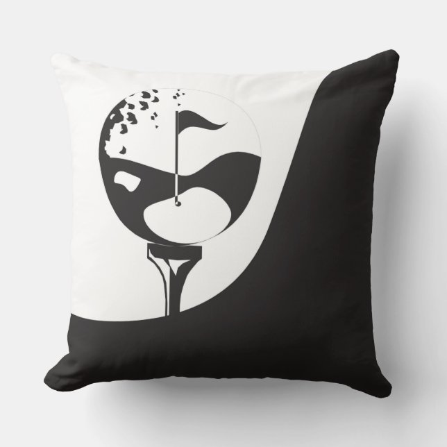 Individuelle Name Hello Black and White Golf Kissen (Vorderseite)