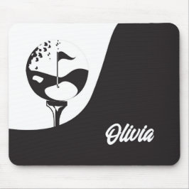 Individuelle Name Hello Black and White Golf Mousepad