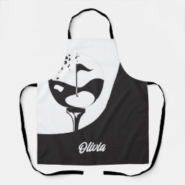 Individuelle Name Hello Black and White Golf Schürze