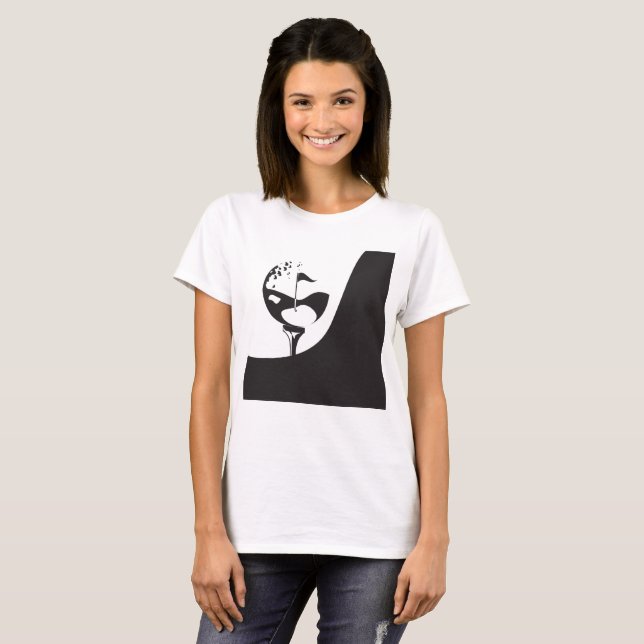 Individuelle Name Hello Black and White Golf T-Shirt (Vorne ganz)