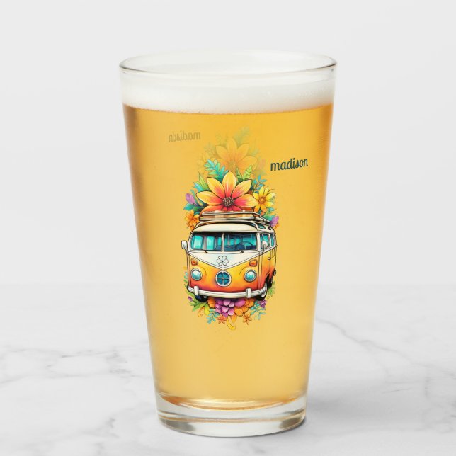 Individuelle Name Hippie Van Glas (Rückseite (gefüllt))