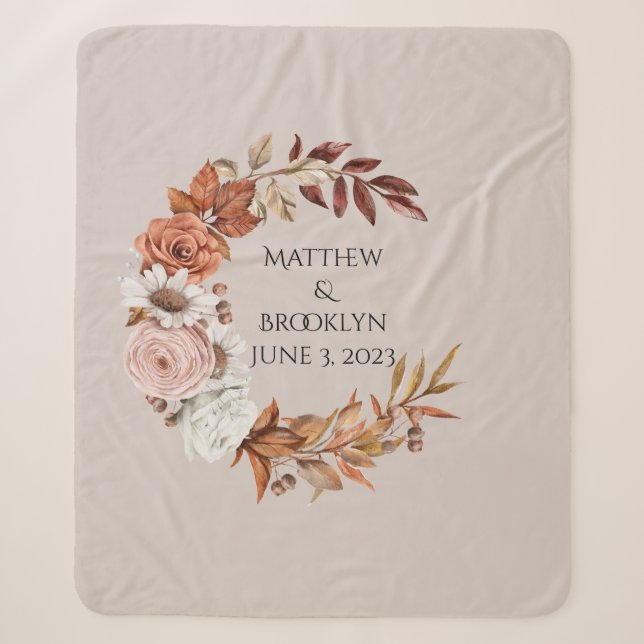 Individuelle Name-Hochzeitsgeschenk, Personalisier Sherpadecke (Vorderseite)