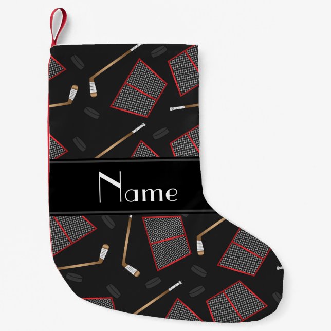 Individuelle Name-Hockeyschläger Kleiner Weihnachtsstrumpf (Vorderseite)