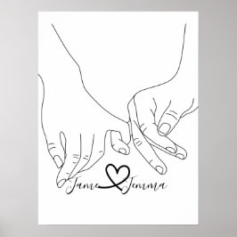 Individuelle Name Holding-Linie Poster