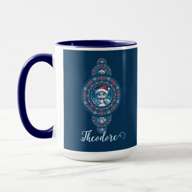 Individuelle Name Holiday Kawaii Bear Ornamental M Tasse (Links)