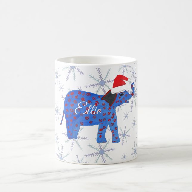 Individuelle Name Holiday Tasse, Elefantenkunst Kaffeetasse (Mittel)