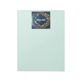 Individuelle Name Holly Wreath Notepad Weihnachtsb Notizblock