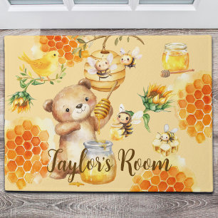 Individuelle Name Honey Bear Bienen Fußmatte