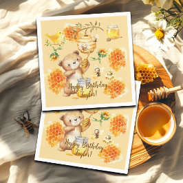 Individuelle Name Honey Bear Bienen Geburtstagspar Serviette