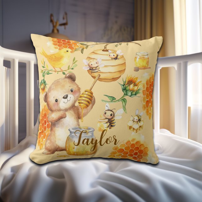 Individuelle Name Honey Bear Bienen Kissen (Von Creator hochgeladen)