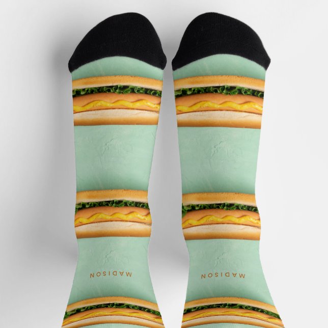 Individuelle Name Hot Dog Socken (Oben)