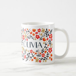 Individuelle Name Hübsch Blütenrot-farbig Girl Tas Kaffeetasse