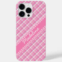 Individuelle Name Hübsch in rosa Kariertes Tartan-