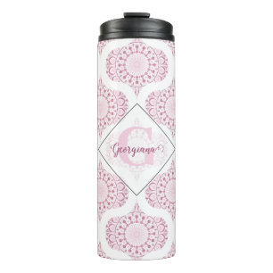Individuelle Name Hübsch Pink 70er Confetti Lace M Thermosbecher
