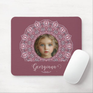 Individuelle Name Hübsch Rosa Mandala Foto Rahmen Mousepad