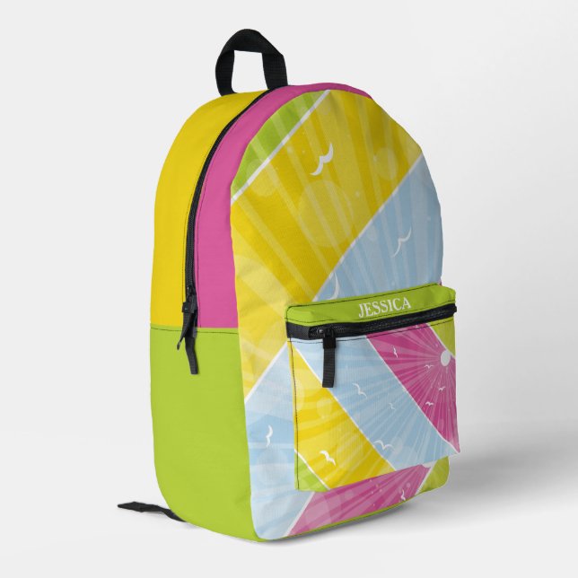 Individuelle Name Hübsche, helle, farbige Schachbr Bedruckter Rucksack (Rückseitige Ecke links)
