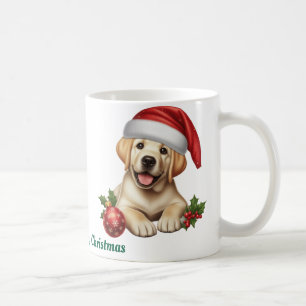 Individuelle Name, Hund mit Weihnachtsmütze Kaffeetasse