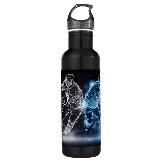 Individuelle Name Ice Hockey Edelstahlflasche (Vorderseite)