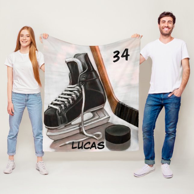 INDIVIDUELLE NAME ICE HOCKEY FLEECE BLANKET (Beispiel)