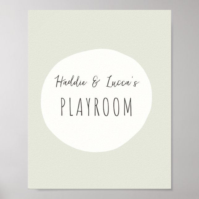 individuelle Name im Spielzimmer signieren Poster  (Vorne)