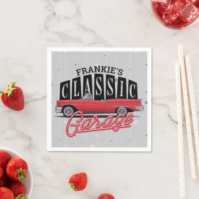 Individuelle Name Imitate Neon 1950er Jahre Classi Serviette (Beispiel)