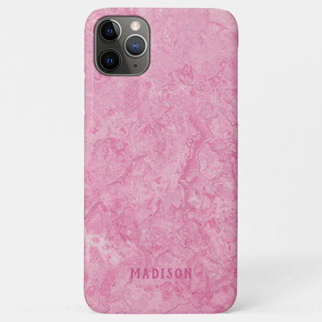 Individuelle Name Imitate Rosa Marmortelefone Case-Mate iPhone Hülle (Rückseite)