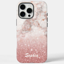 Individuelle Name Imitate Rose Gold Glitzer Weißer