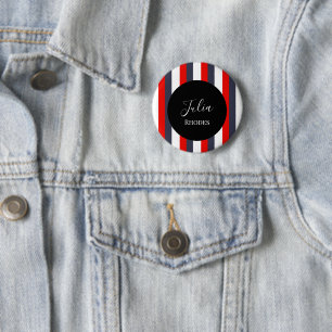 Individuelle Name in Rot, Weiß und Blau Button