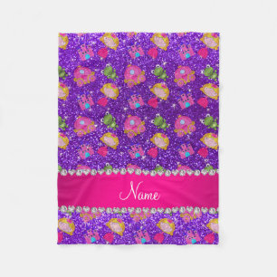 Individuelle Name indigo lila Glitzer Prinzessin F Fleecedecke