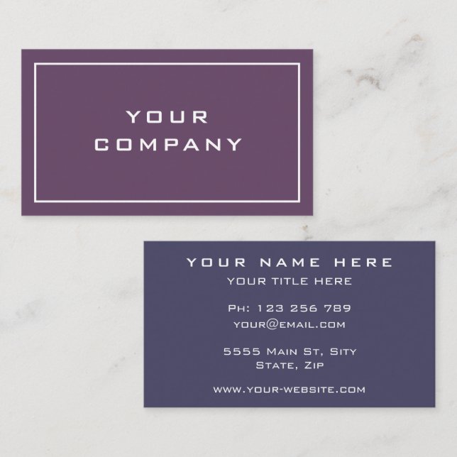 Individuelle Name Info Business Card - Farben ausw Visitenkarte (Vorne/Hinten)