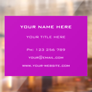 Individuelle Name Info Text Schriftart und Farbkla Fensteraufkleber