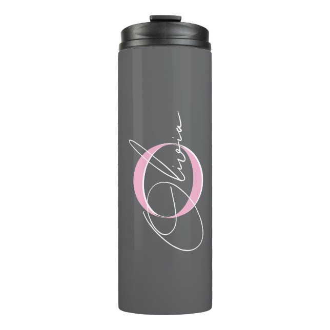 Individuelle Name-Initialen Girl Thermosbecher (Vorderseite)