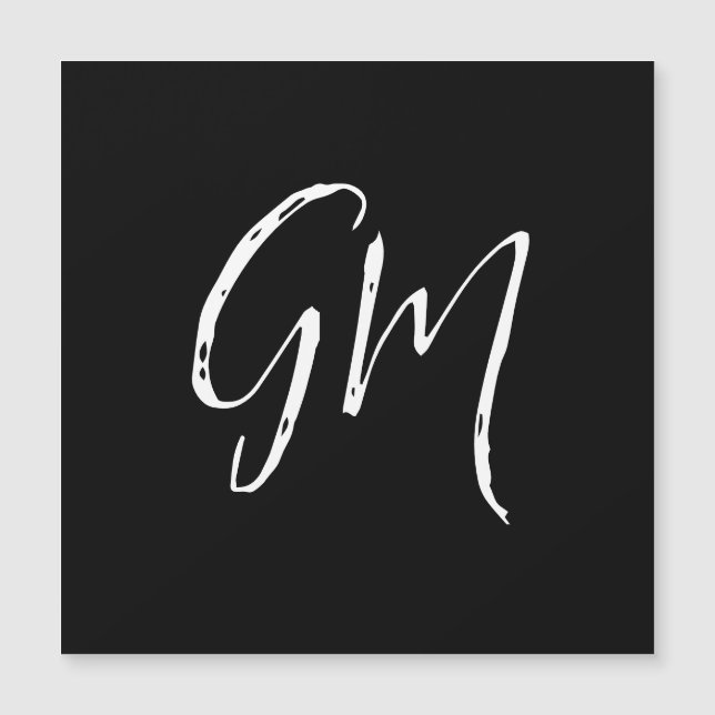 Individuelle Name Initialen personalisiert zwei Bu Magnetkarte (Vorderseite)