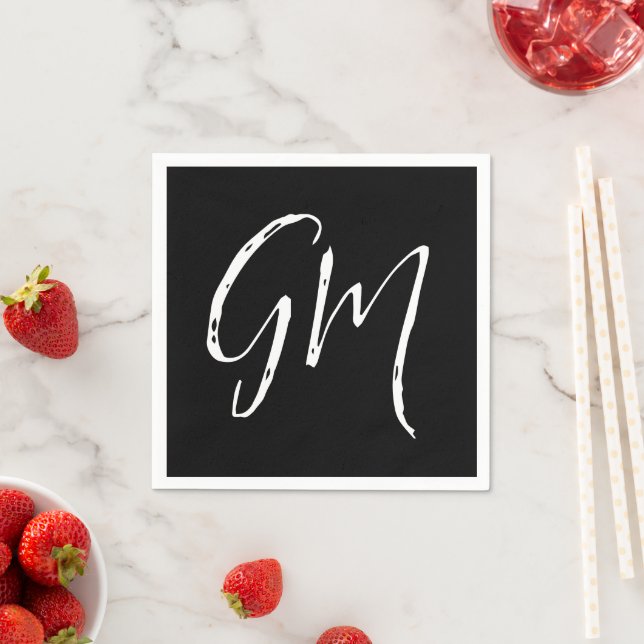 Individuelle Name Initialen personalisiert zwei Bu Serviette (Beispiel)
