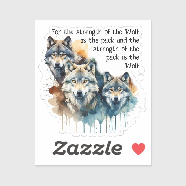 Individuelle Name Inspiration Wolf Quote Stratset  Aufkleber (Blatt)