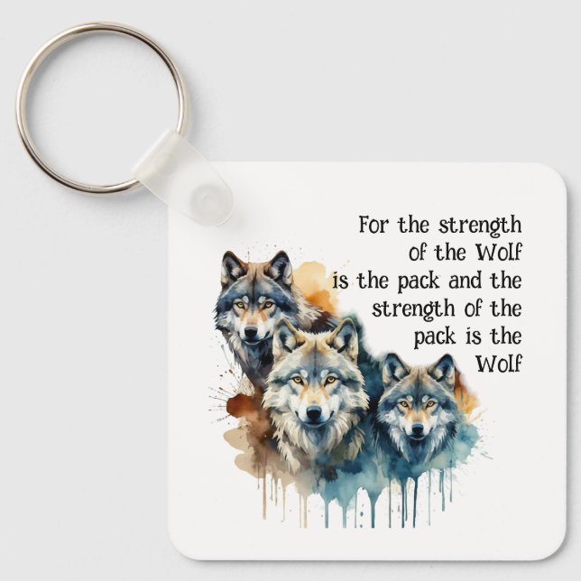 Individuelle Name Inspiration Wolf Quote Stratset  Schlüsselanhänger (Vorderseite)