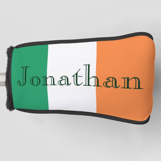 Individuelle Name Irish Flag Golf Putter Bogen Headcover (Vorderseite)
