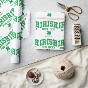 Individuelle Name Irish Geboren Lucky Geschenkpapier