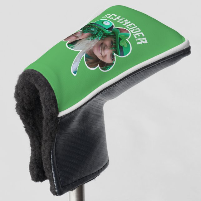 Individuelle Name Irish Klee Foto St Patricks Day Golf Headcover (3/4 Vorderseite)
