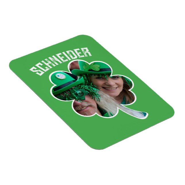 Individuelle Name Irish Klee Foto St Patricks Day Magnet (Rechte Seite)