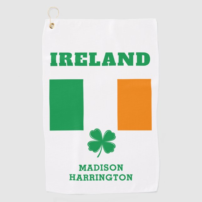 Individuelle Name Irland Golfhandtuch (Vorderseite)