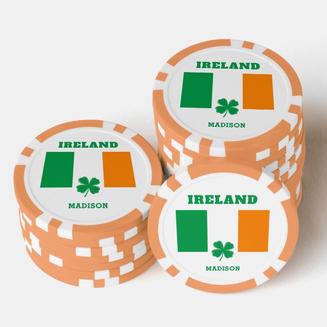 Individuelle Name Irland Pokerchips (Stapel)